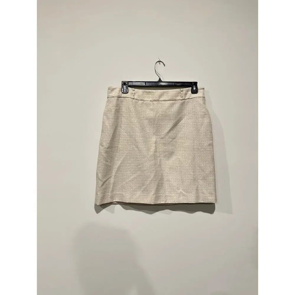 NWT Anne Klein Size 14 Tan Gold Workwear Skirt Pockets Clueless Office Siren